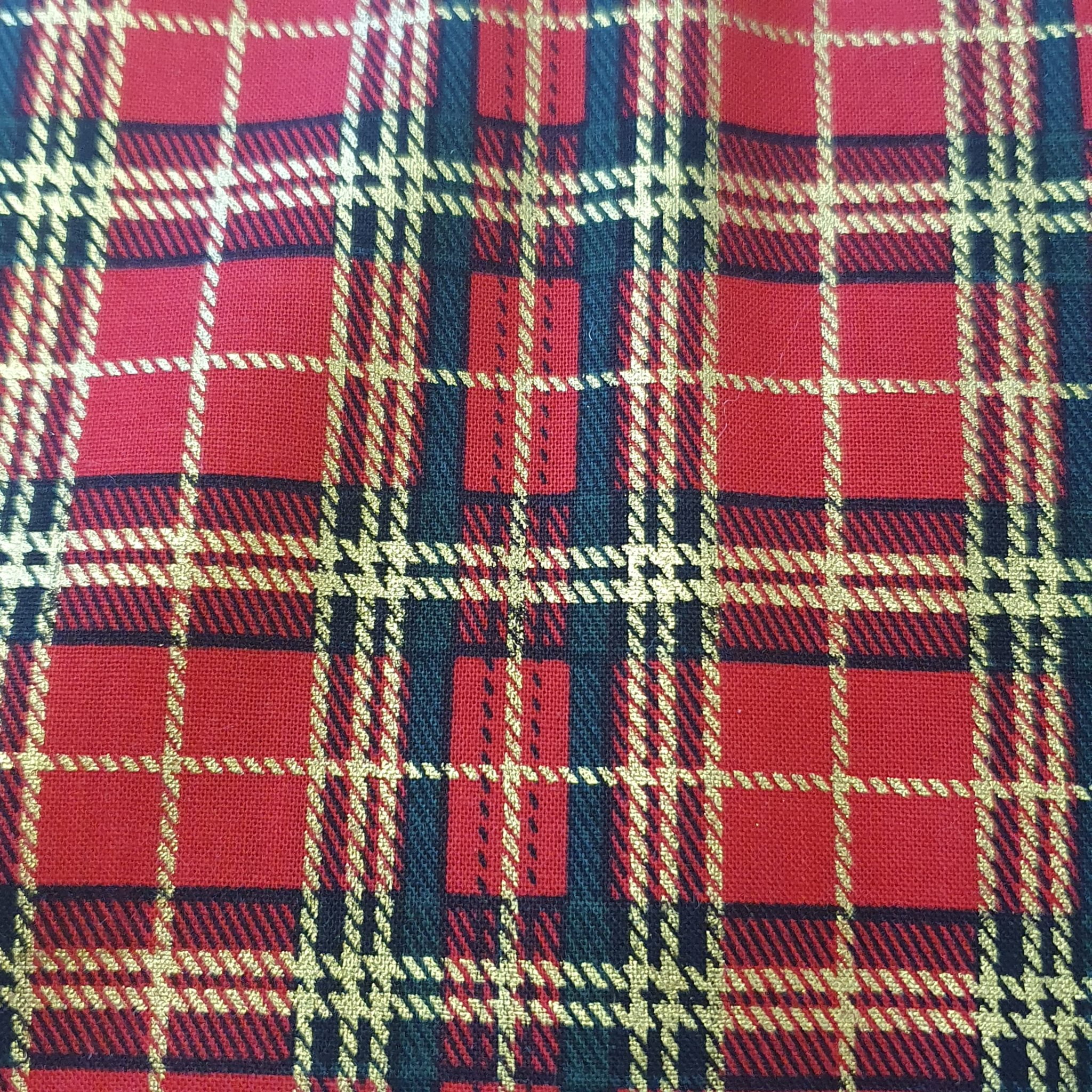 Tartan Check Christmas Cotton, sold per 1/2mtr CW Fabrics