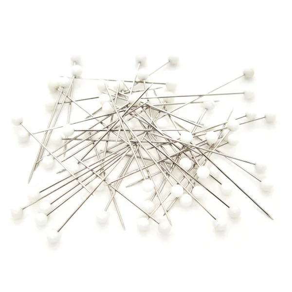 Plastic Head: Nickel Plated Steel Pins: 0.58 x 38mm: 60 Pieces by Hemline Gold - Image 2