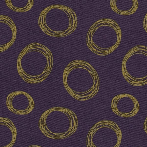 Viscose Nylon Matte Twill Stretch Jersey in Grape Circles