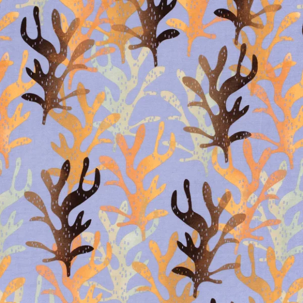 Underwater Seaweed Floral Viscose Nylon Twill Fabric - Image 2