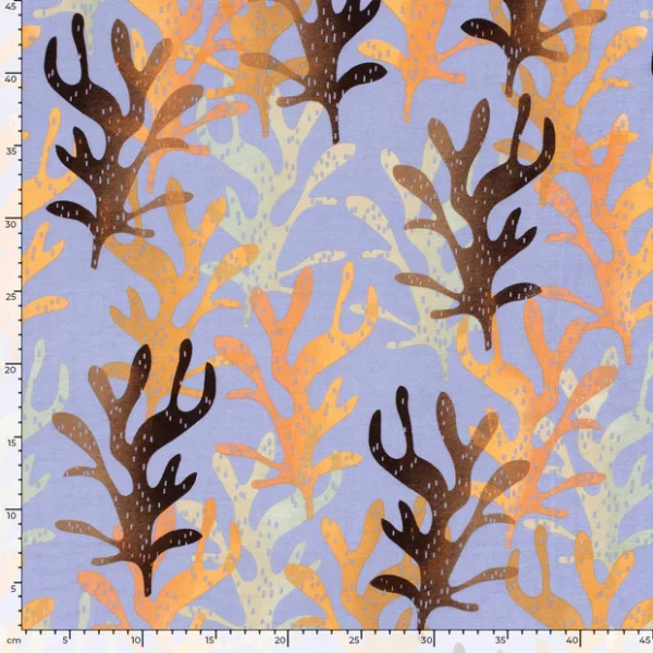 Underwater Seaweed Floral Viscose Nylon Twill Fabric - Image 4