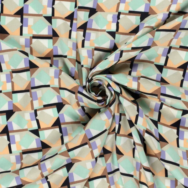 'Pretty Pastels' Abstract Shirting in Eau de Nil