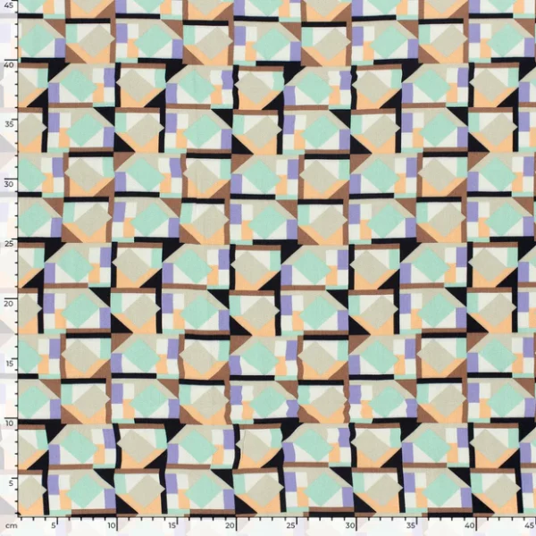 'Pretty Pastels' Abstract Shirting in Eau de Nil - Image 5