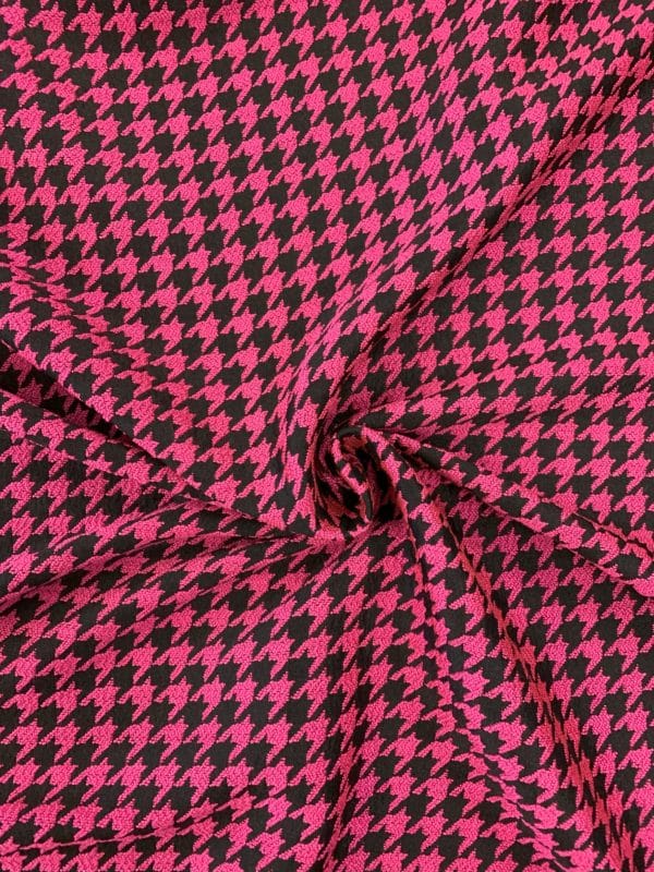 Textured Crepe Houndstooth Fabric - Image 2