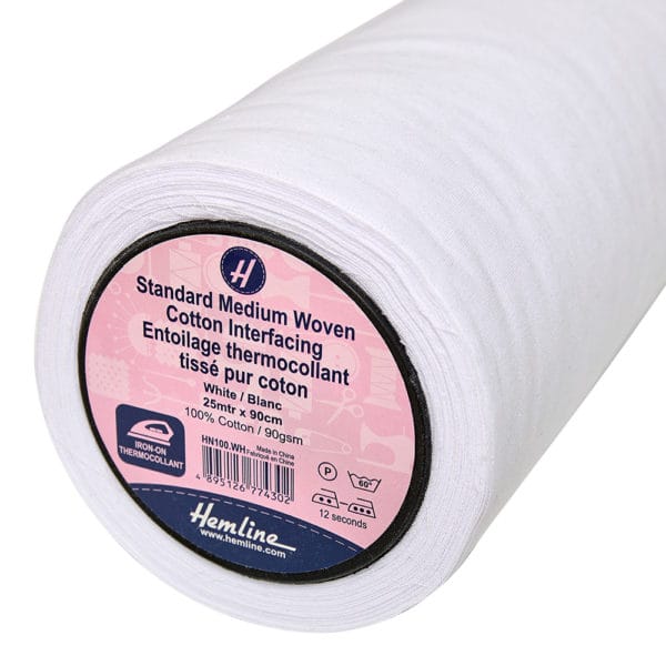 Standard weight Medium Iron-on Interfacing in woven Cotton