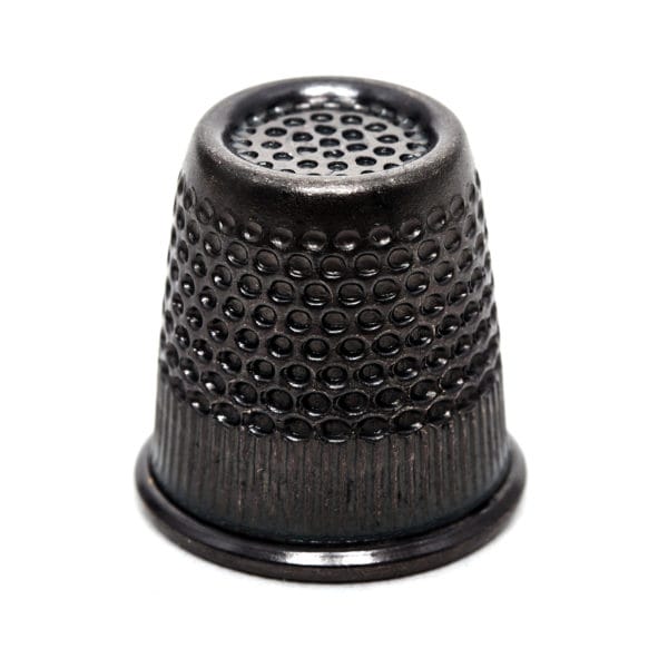 Hemline Gold Black Metal Thimble