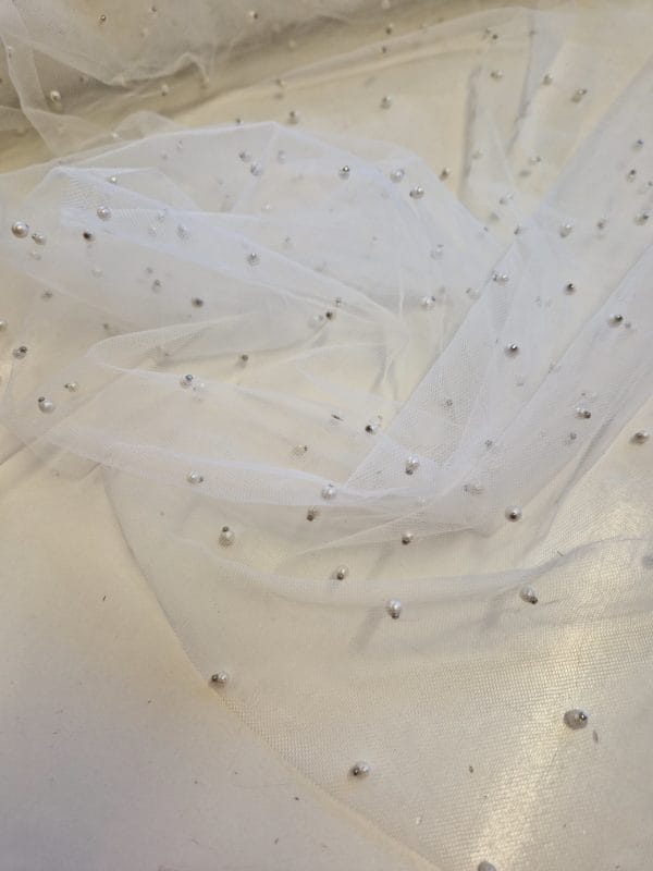 Pearl Embellished Soft Tulle - Image 2