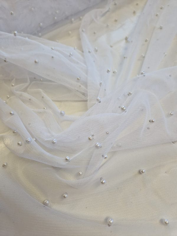 Pearl Embellished Soft Tulle