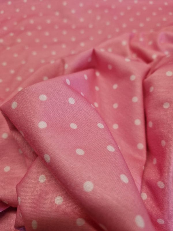 Candy Floss Mini Spot Stretch Jersey