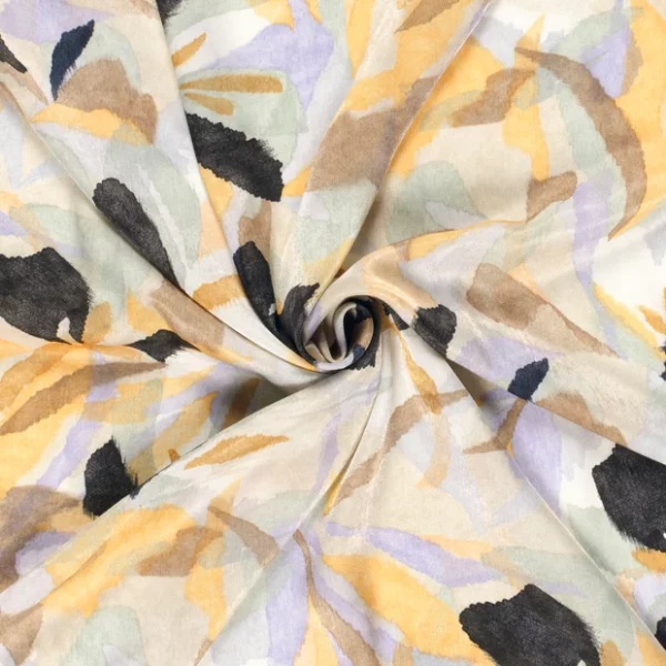 Abstract swirl Satin Charmeuse Velvet Touch - Image 3