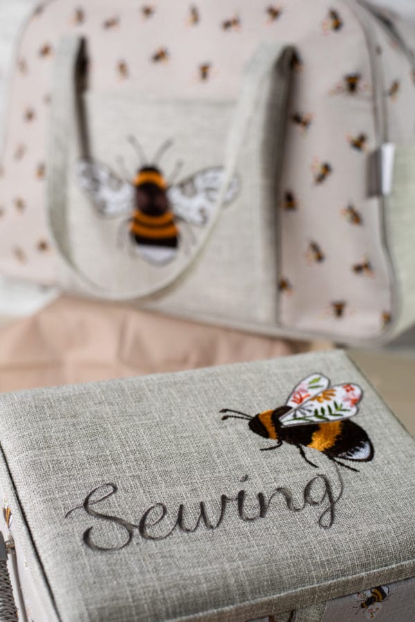 Sewing Machine Bag with Embroidered Bee - Image 2