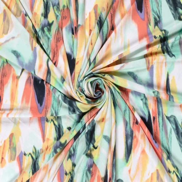 Micro Stretch Jersey In Swirling Abstract - Image 2