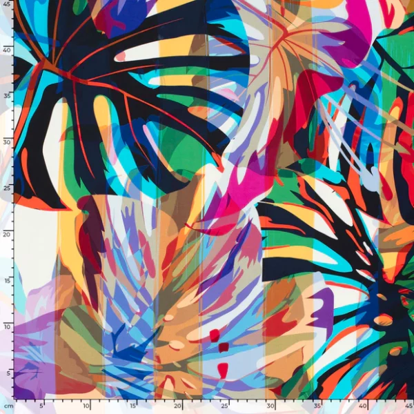 Vibrant Floral Abstract Viscose Poplin - Image 3